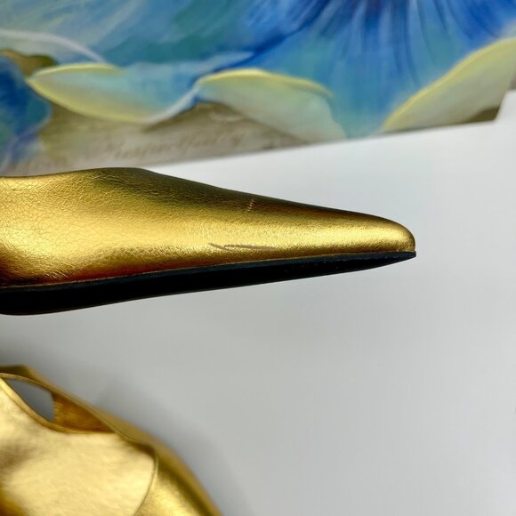 Jeffrey Campbell Persona Pointed Toe Slingback Pump In Gold 6 - Picture 12 of 16